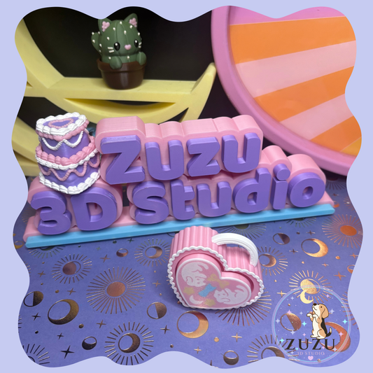 Pink Kitty Heart Lock Clicker | 3D Printed Sensory Fidget