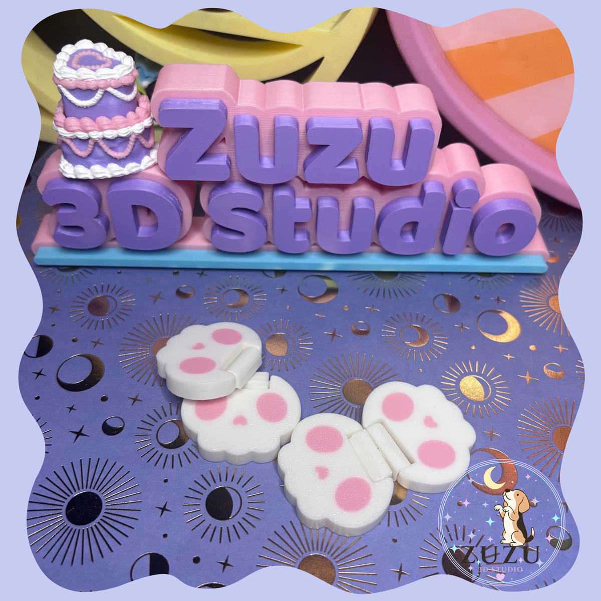 Pink Skull Slider Fidget | 3D Printed Sensory Toy