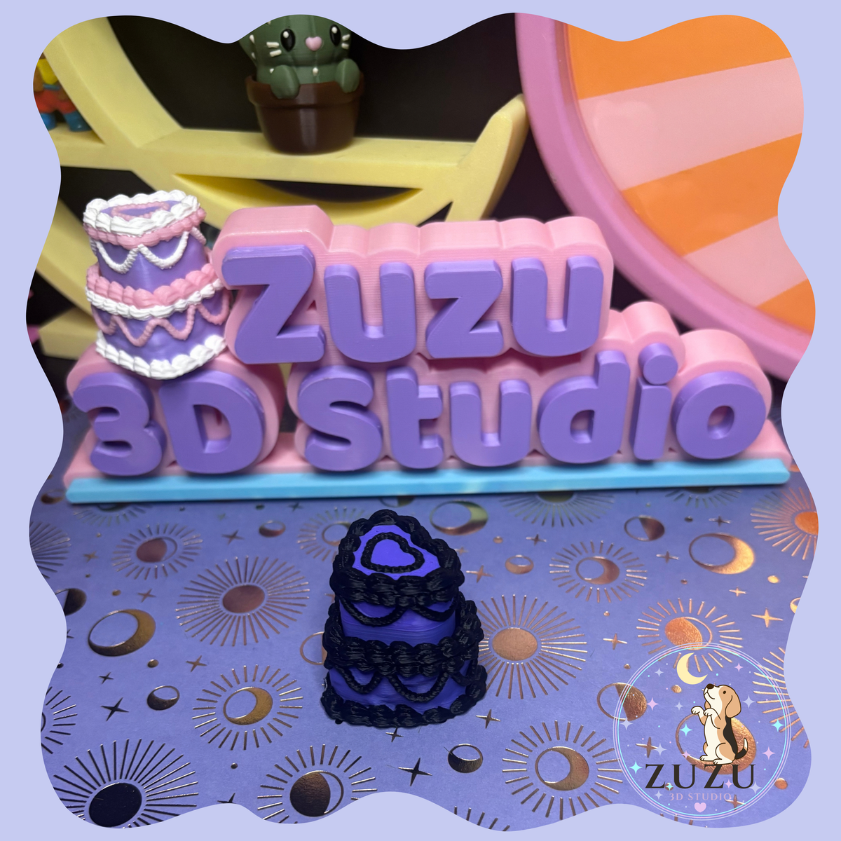 Purple Goth Cake Clicker | 3D Printed Sensory Fidget