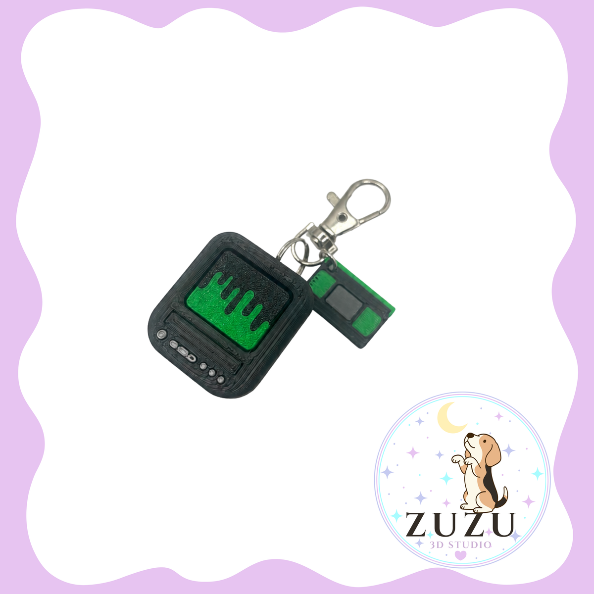 Spooky Retro TV Fidget Clicker Keychain