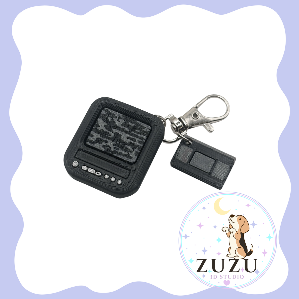 Spooky Retro TV Fidget Clicker Keychain